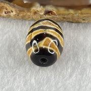 Natural Powerful Tibetan Old Oily Agate Double Tiger Tooth Daluo Dzi Bead Heavenly Master (Tian Zhu) 双虎呀天诛 5.38g 19.2 by 14.1mm - Huangs Jadeite and Jewelry Pte Ltd