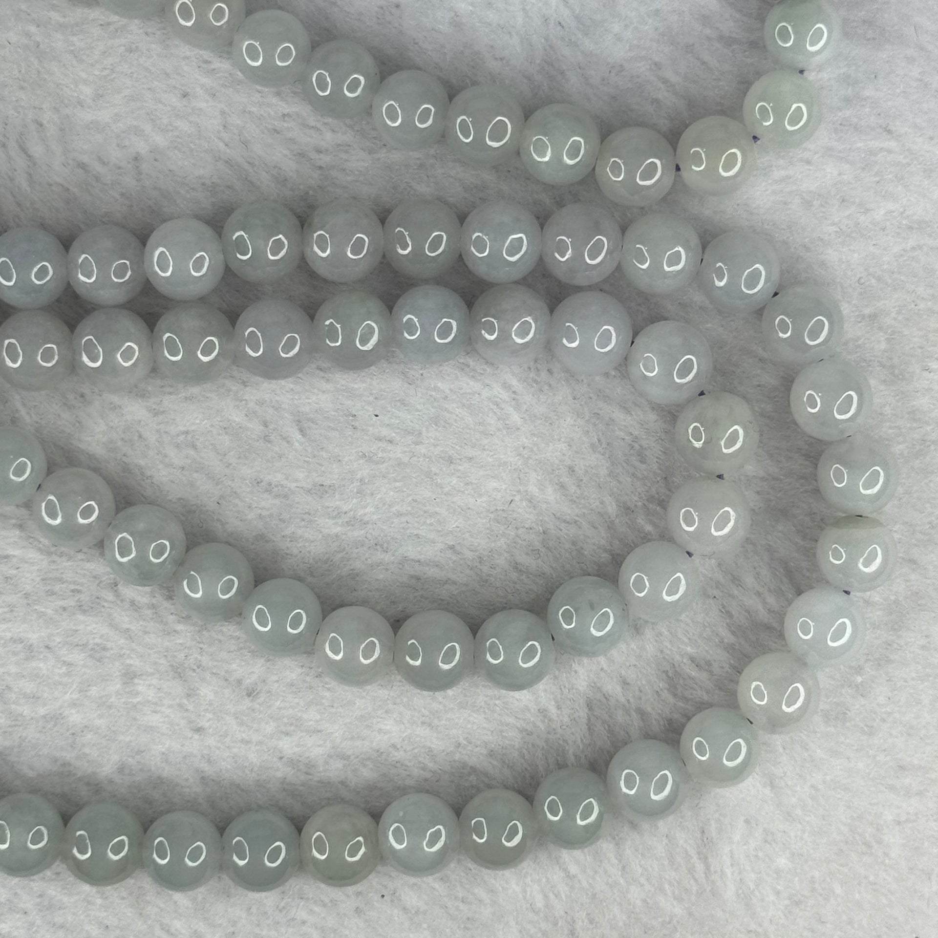 Type A Semi Icy Jelly Lavender Jadeite Beads Necklace 83.24g 76cm 8.2mm 98 Beads - Huangs Jadeite and Jewelry Pte Ltd