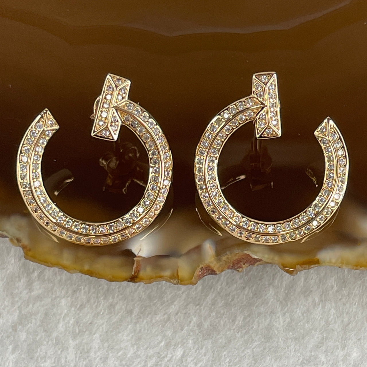 0.5Ct Colourless Round Brilliant Diameter 5.0mm VVS1 Excellent Cut Moissanite Excellent Polish Excellent Symmetry None Florescence in S925 Sliver Gold Color T Shape Earring GRA 885077386