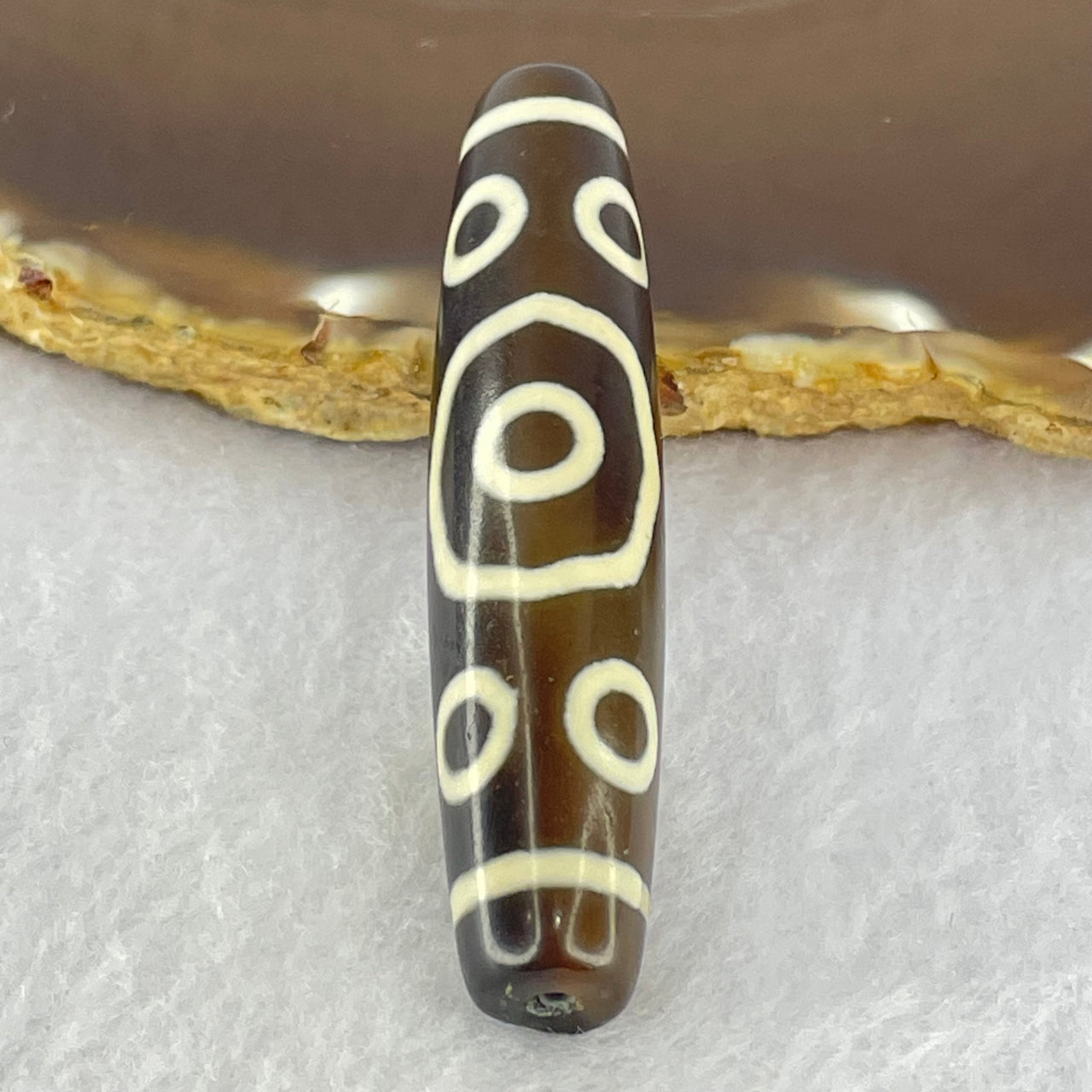 Natural Powerful Tibetan Old Oily Agate 13 Eyes Dzi Bead Heavenly Master (Tian Zhu) 十三眼天诛 15.01g 58.1 by 12.9mm - Huangs Jadeite and Jewelry Pte Ltd