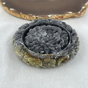 Type A Wuji Grey with Brown Jadeite Bird with Prosperity Flowers and Ruyi Bangle Inner Diameter 58.4mm 14.1 by 13.5mm and Pendant 56.5 by 14.4mm Total Weight 192.46g - Huangs Jadeite and Jewelry Pte Ltd