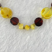 Natural Mixed Color Amber Beads Bracelet 3.59g 17cm 11.0 by 3.1mm 4pcs 7.9 by 4.0mm 8pcs - Huangs Jadeite and Jewelry Pte Ltd