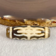 Natural Powerful Tibetan Old Oily Agate Water Lines 8 Eyes Dzi Bead Heavenly Master (Tian Zhu) 水纹八眼天诛 9.63g 38.4 by 12.6mm - Huangs Jadeite and Jewelry Pte Ltd