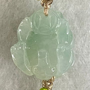 Type A Light Green Lavender Jadeite Male Pixiu String Bracelet 5.50g 16cm 16.3 by 13.9 by 10.1mm - Huangs Jadeite and Jewelry Pte Ltd
