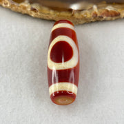 Natural Powerful Tibetan Old Oily Red White Agate One Eye Earth Element Dzi Bead Heavenly Master (Tian Zhu) 一眼土元素天珠 9.85g 37.5 by 13.0mm - Huangs Jadeite and Jewelry Pte Ltd
