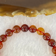 Natural Blood Red Amber Beads Bracelet 5.10g 15cm 7.2mm 25 Beads - Huangs Jadeite and Jewelry Pte Ltd
