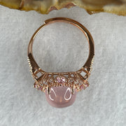 Good Grade Natural Rose Quartz Cat Eye Ring in S925 Sliver Gold Color 4.63g 11.2 by 6.0mm (Adjustable Size) - Huangs Jadeite and Jewelry Pte Ltd