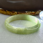 Type A Full Green Jadeite Oval Bangle Internal Diameter 55.4mm 11.9 by 6.5mm (Very Slight Fine Internal Lines) - Huangs Jadeite and Jewelry Pte Ltd