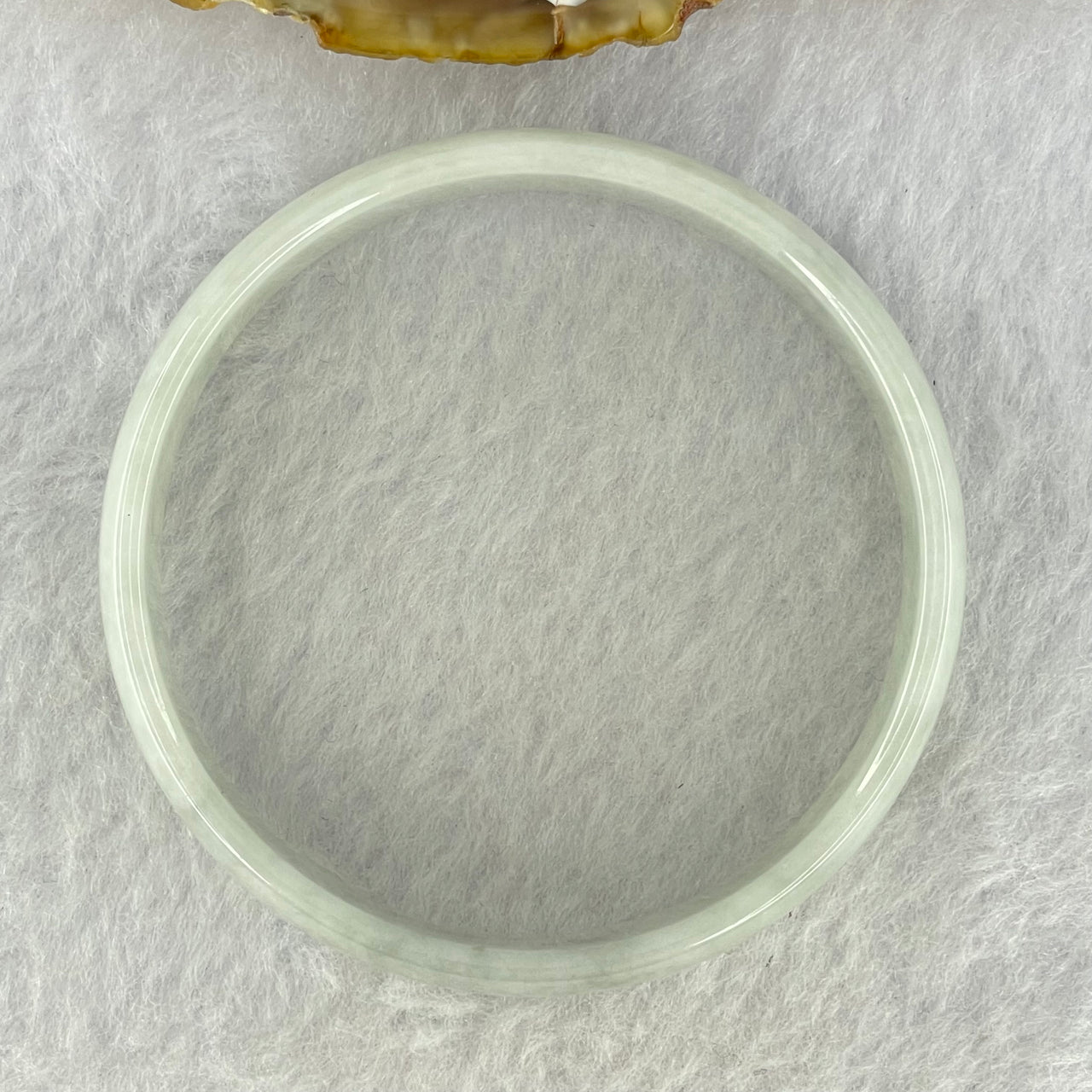Type A Faint Lavender Green Jadeite Bangle Internal Diameter 52.5mm 23.67g 12.9 by 4.0mm (Close to Perfect) - Huangs Jadeite and Jewelry Pte Ltd