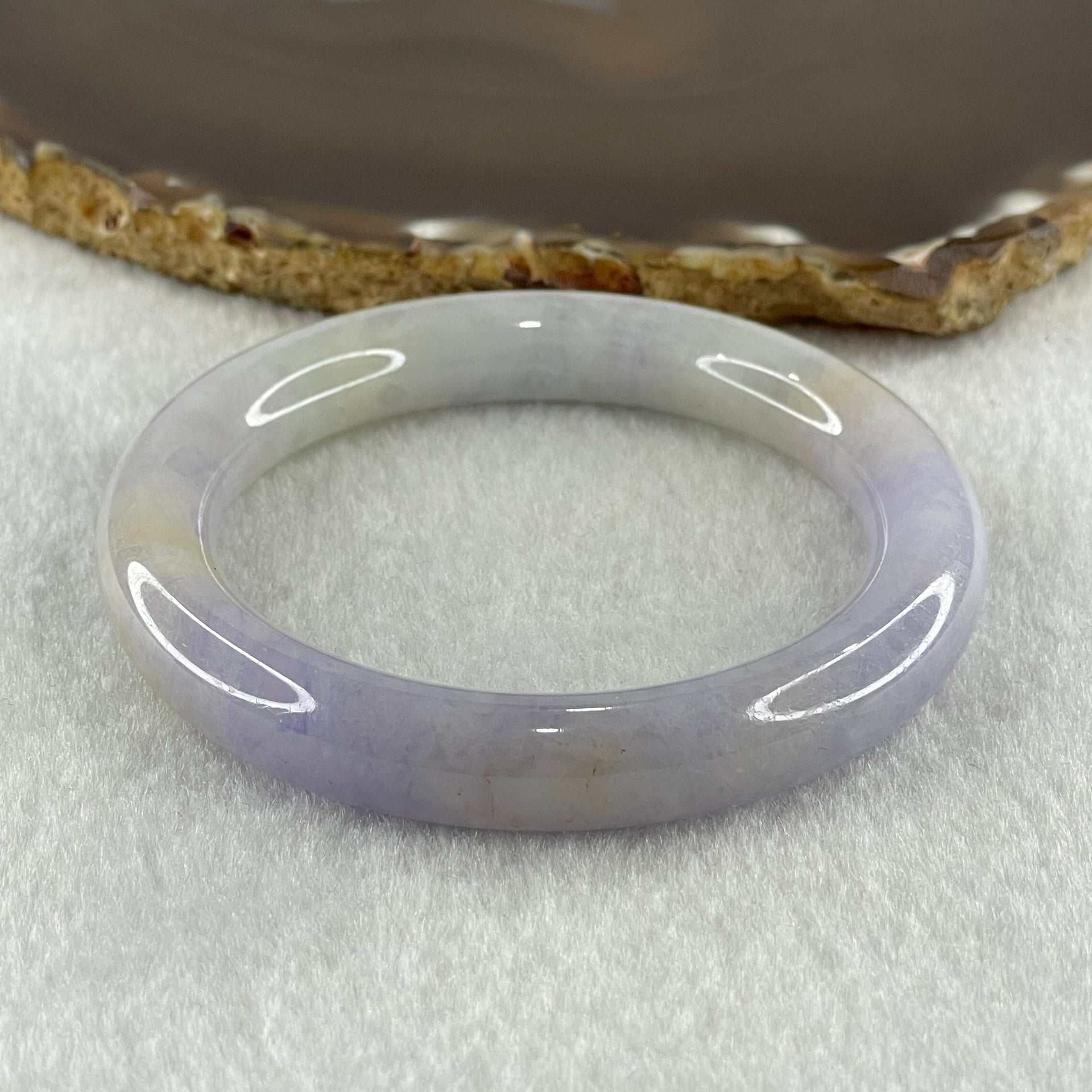 Natural Type A Intense Lavender with Green and Yellow Jadeite Bangle 51.06g Inner Diameter 53.3mm 10.3 by 10.2mm (Very Slight Internal Lines) - Huangs Jadeite and Jewelry Pte Ltd
