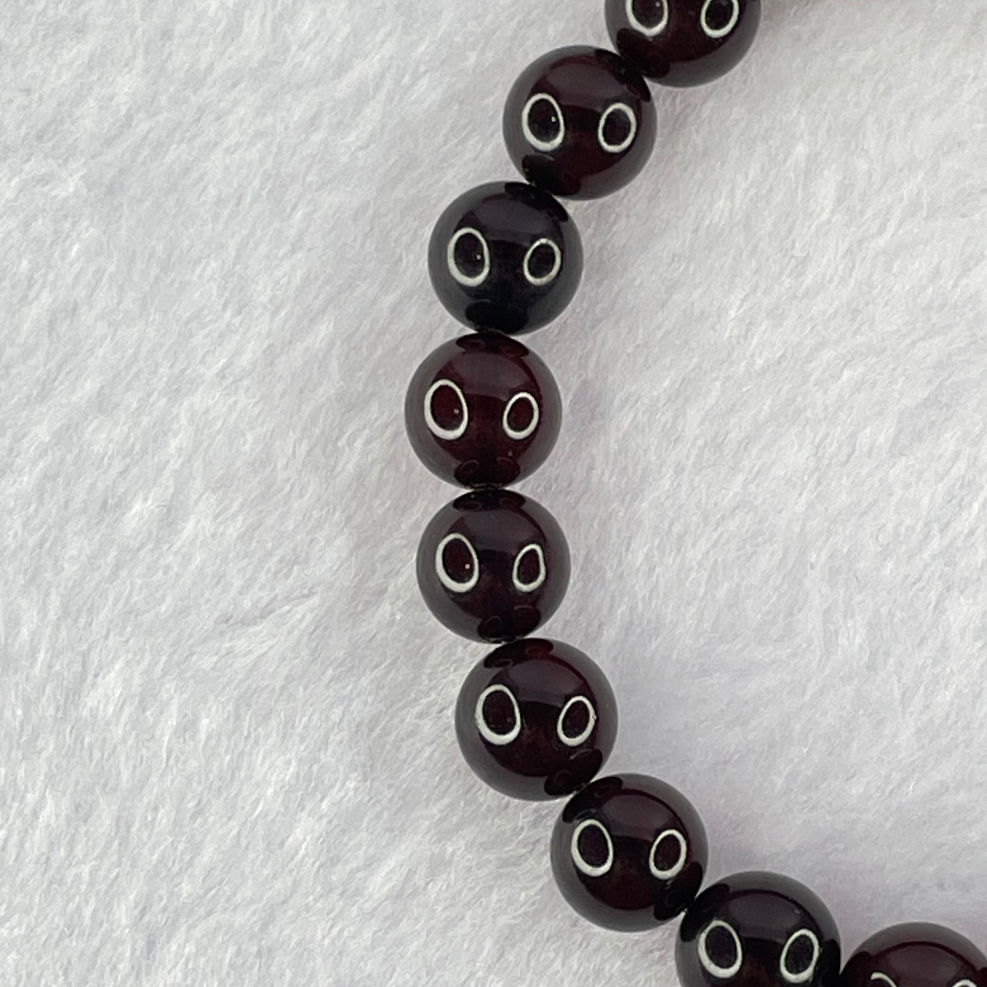 Natural Dark Blood Red Amber Beads Bracelet 天然血珀手链 7.62g 16cm 8.6mm 22 Beads - Huangs Jadeite and Jewelry Pte Ltd