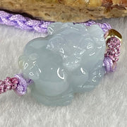 Type A Lavender with Yellow Patch Jadeite Male Pixiu String Bracelet 5.96g 13cm 18.0 by 14.2 by 12.6mm - Huangs Jadeite and Jewelry Pte Ltd
