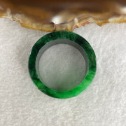 Certified Type A Burmese Old Mine Green Om Mani PadMe Hum Jade Jadeite Ring 11.31g US13.75 HK31 Inner Diameter 23.1mm - Huangs Jadeite and Jewelry Pte Ltd