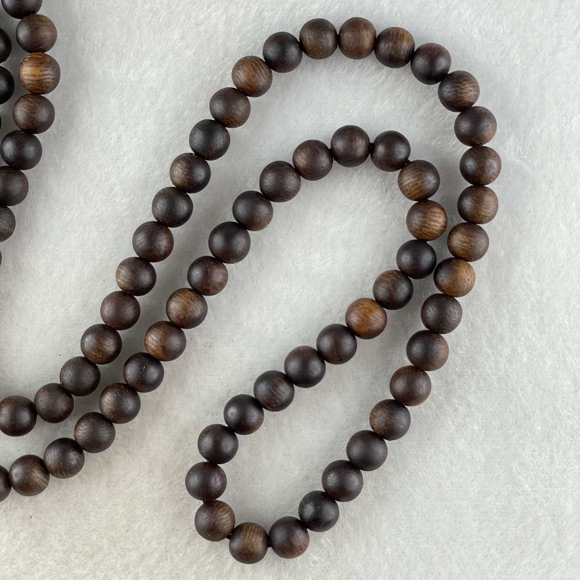 Natural Vietnam Agarwood Beads Necklace 21.14g 68cm 6.9mm 108 Beads - Huangs Jadeite and Jewelry Pte Ltd