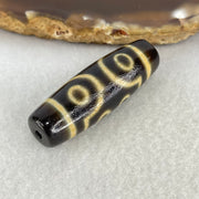 Natural Powerful Tibetan Old Oily Agate 7 Eyes Dzi Bead Heavenly Master (Tian Zhu) 七眼天诛 11.03g 39.4 by 13.3mm - Huangs Jadeite and Jewelry Pte Ltd