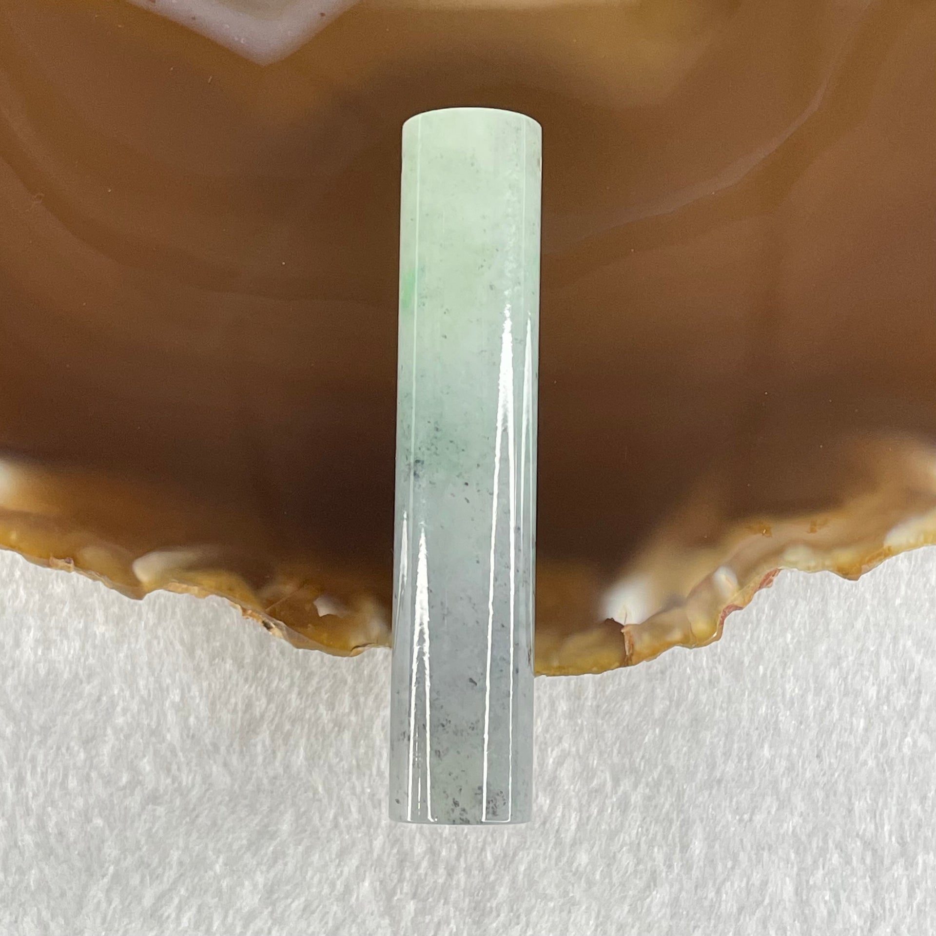 Type A Wuji Grey and Green Jadeite Pillar Pendant 22.30g 59.3 by 12.0mm - Huangs Jadeite and Jewelry Pte Ltd