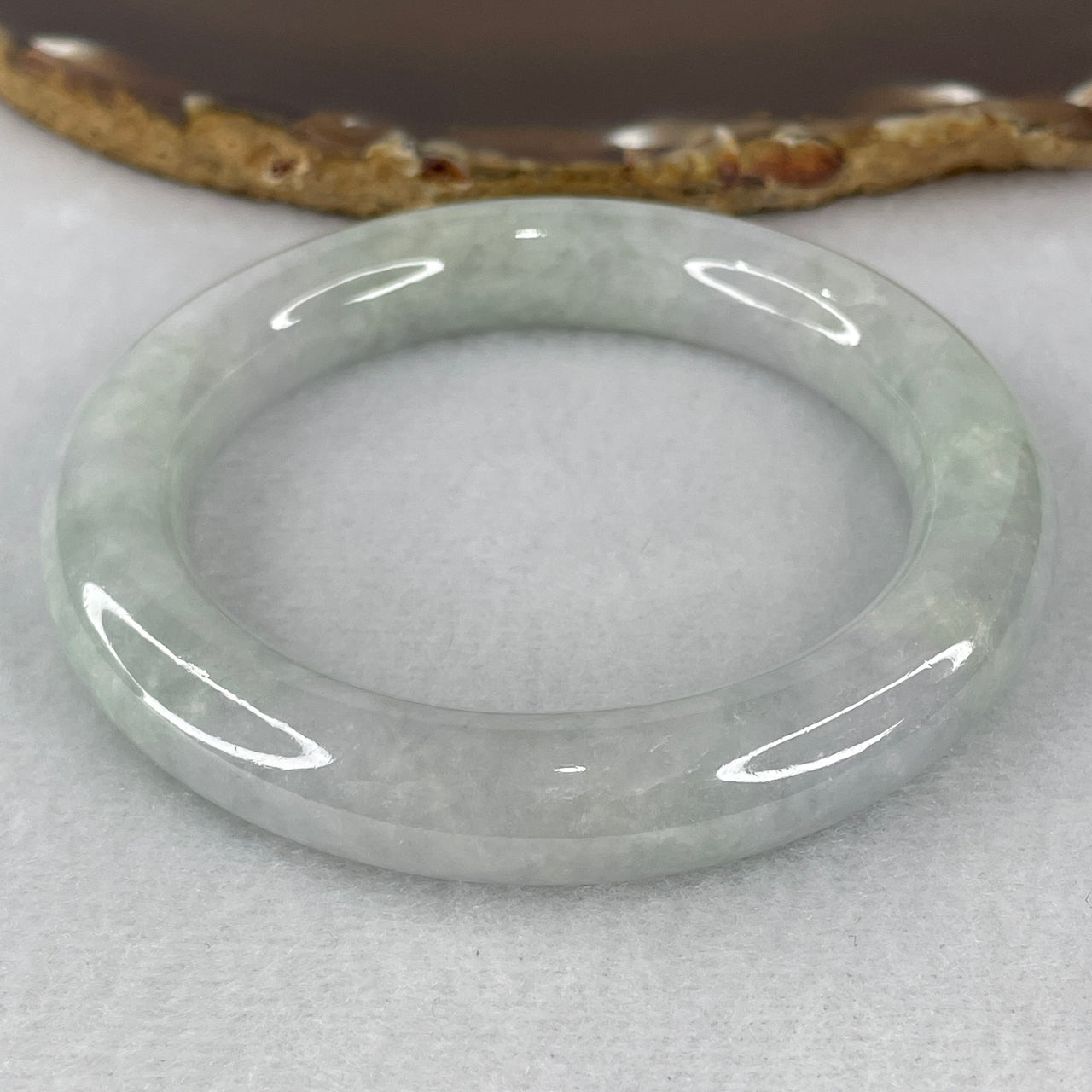 Certified Natural Type A Light Lavender with Light Green Jadeite Bangle 74.65g Internal Diameter 57.0mm 11.9 by 11.5mm (Very Very Slight Internal Lines)