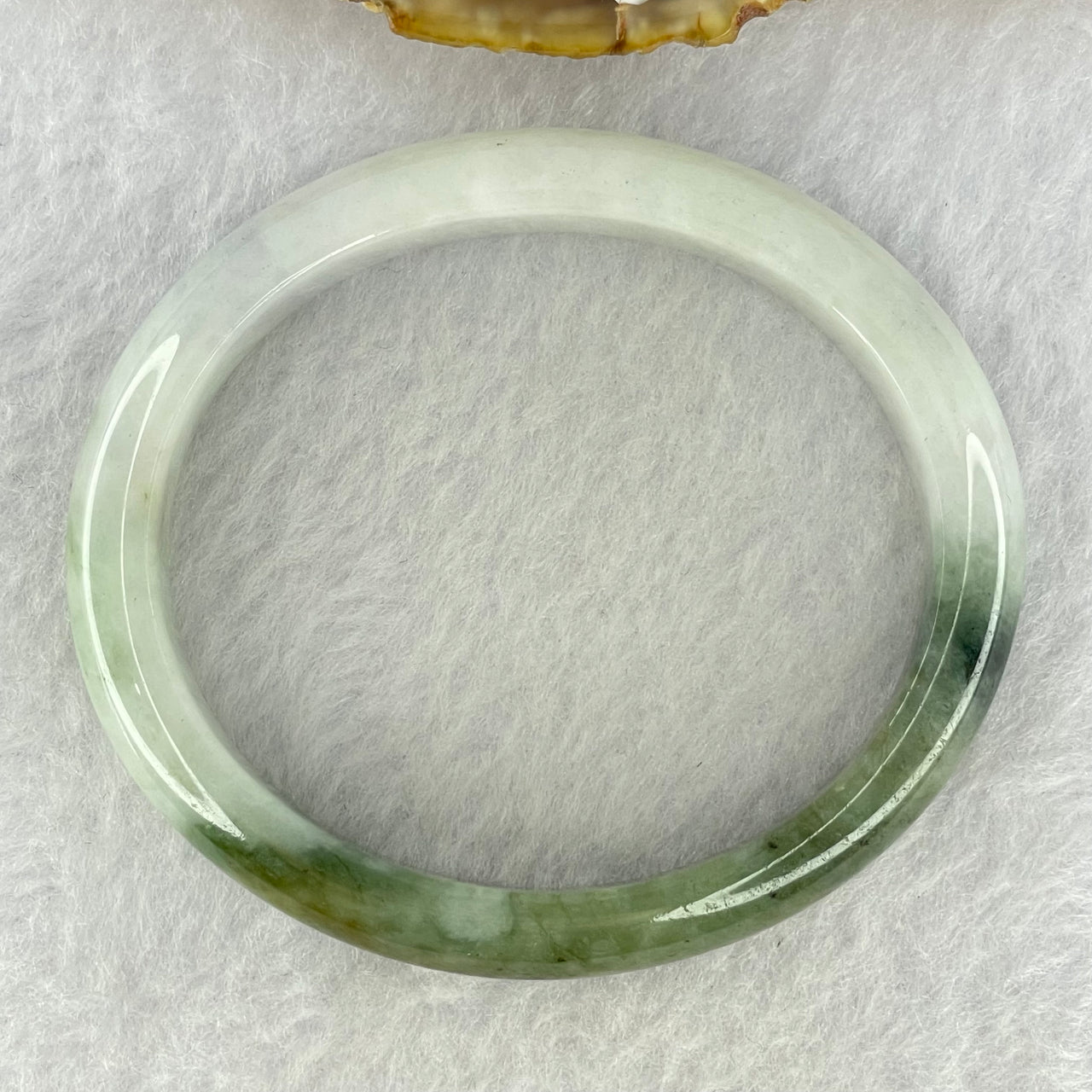 Type A Faint Lavender and Moss Green Jadeite Oval Bangle Internal Diameter 55.2mm 38.79g 11.6 by 8.7mm (Slight Fine Internal Lines) - Huangs Jadeite and Jewelry Pte Ltd