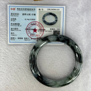 Type A Green Lavender with Moss and Emerald Green Jadeite Bangle Internal Diameter 55.3mm 62.04g 11.0 by 10.6mm (Very Slight Internal Line) - Huangs Jadeite and Jewelry Pte Ltd
