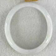 Type A Light Lavender Green Jadeite Oval Bangle 41.16g Internal Diameter 53.6mm 12.7 by 6.6mm (Very Slight Internal Lines) - Huangs Jadeite and Jewelry Pte Ltd