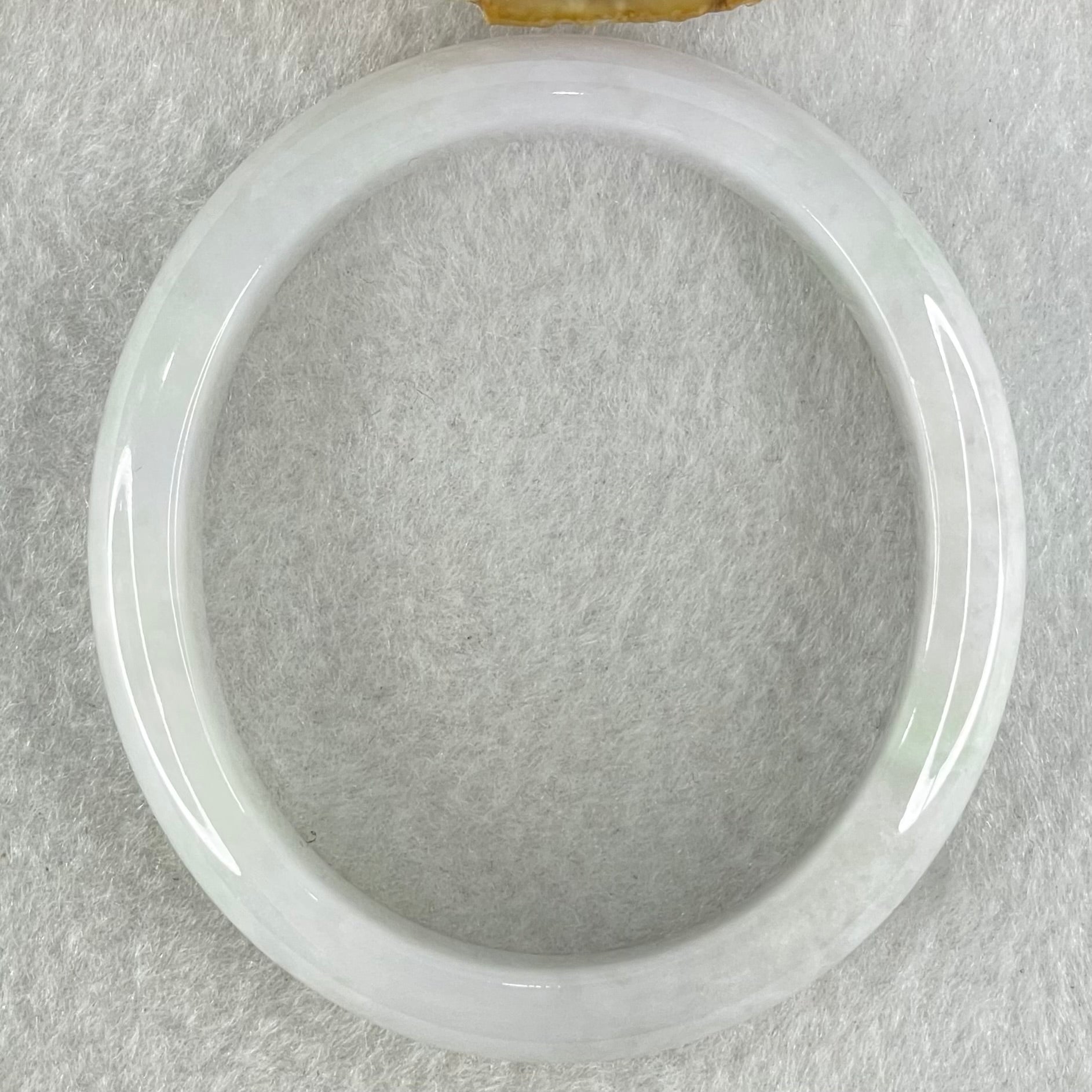 Type A Light Lavender Green Jadeite Oval Bangle 41.16g Internal Diameter 53.6mm 12.7 by 6.6mm (Very Slight Internal Lines) - Huangs Jadeite and Jewelry Pte Ltd