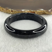 Natural Type A Opaque Wuji Black Jadeite Bangle 47.08g Inner Diameter 50.9mm 12.7 by 7.8mm (No Visible Line) - Huangs Jadeite and Jewelry Pte Ltd