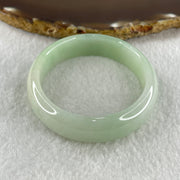 Natural Type A Light Green with White and Yellow Jadeite Oval Bangle 36.02g Inner Diameter 52.1mm 12.7 by 6.2mm (Close to Perfect) - Huangs Jadeite and Jewelry Pte Ltd