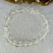 Natural Clear Quartz Beads with Inscription Bracelet 17.96g 16.5cm 8.4mm 23 Beads - Huangs Jadeite and Jewelry Pte Ltd