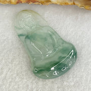 Type A Icy Light Green with Blueish Green Piao Hua Jadeite Guan Yin Pendant for Setting 6.27g 34.8 by 23.3 by 4.1mm - Huangs Jadeite and Jewelry Pte Ltd