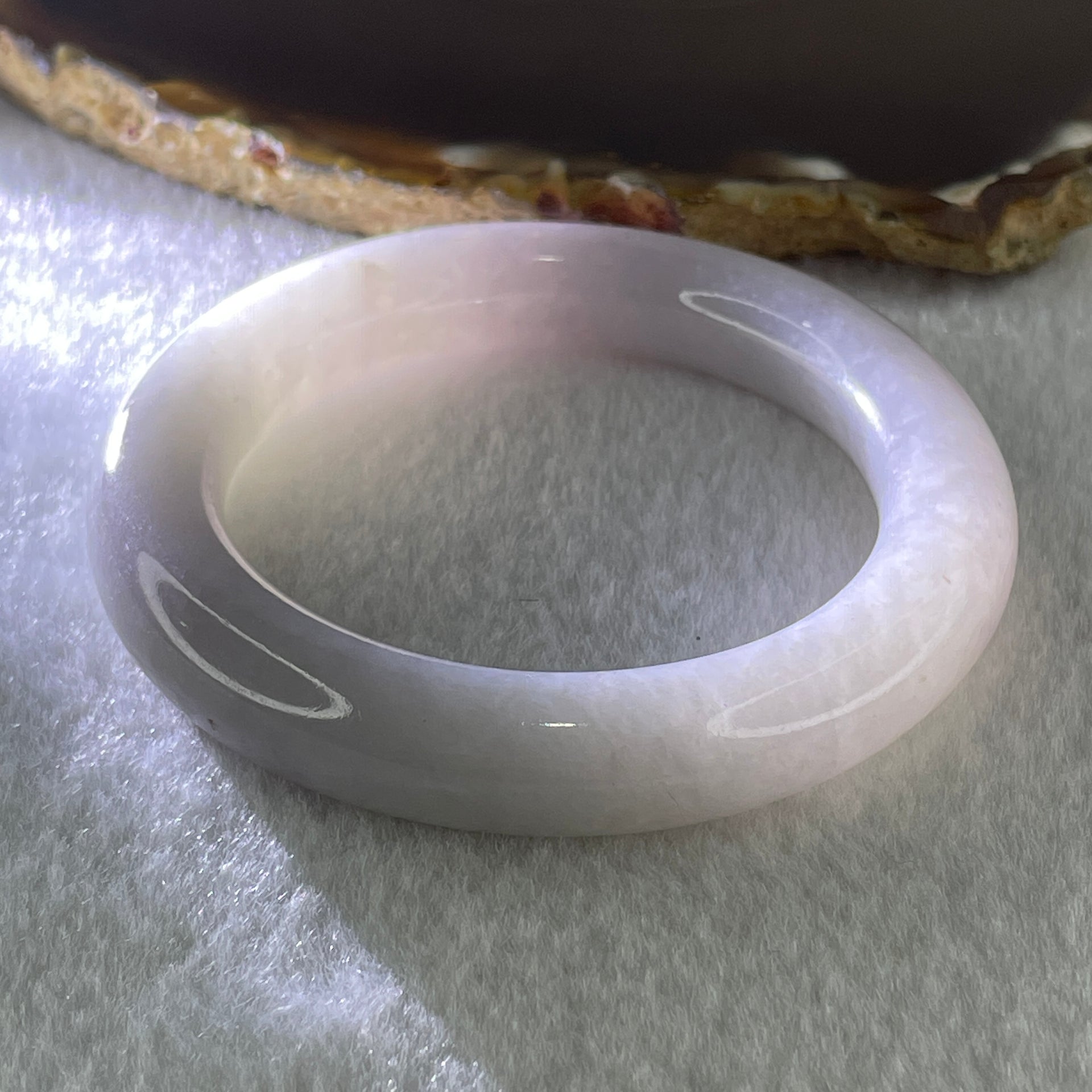 Natural Type A Jelly Faint Lavender Jadeite Bangle 64.29g Inner Diameter 51.4mm 11.4 by 11.2mm (Slight External Line) - Huangs Jadeite and Jewelry Pte Ltd