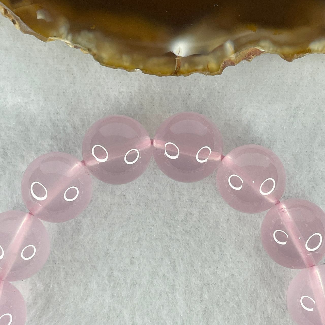Special Series Natural Star Rose Quartz Beads Bracelet | 100% Untreated Asterism Gemstone Stretch Bracelet (49.53g | 13.4mm Beads | 16 Beads | 16.5cm)