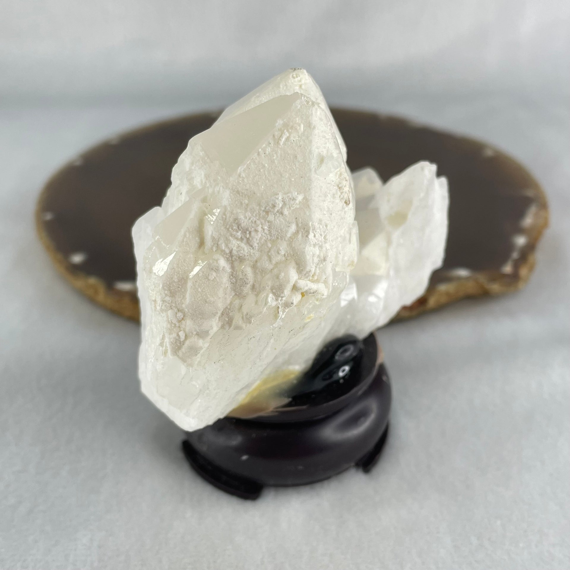Natural Milky White Quartz Display 228.89g 81.1 by 47.3 by 83.7mm - Huangs Jadeite and Jewelry Pte Ltd