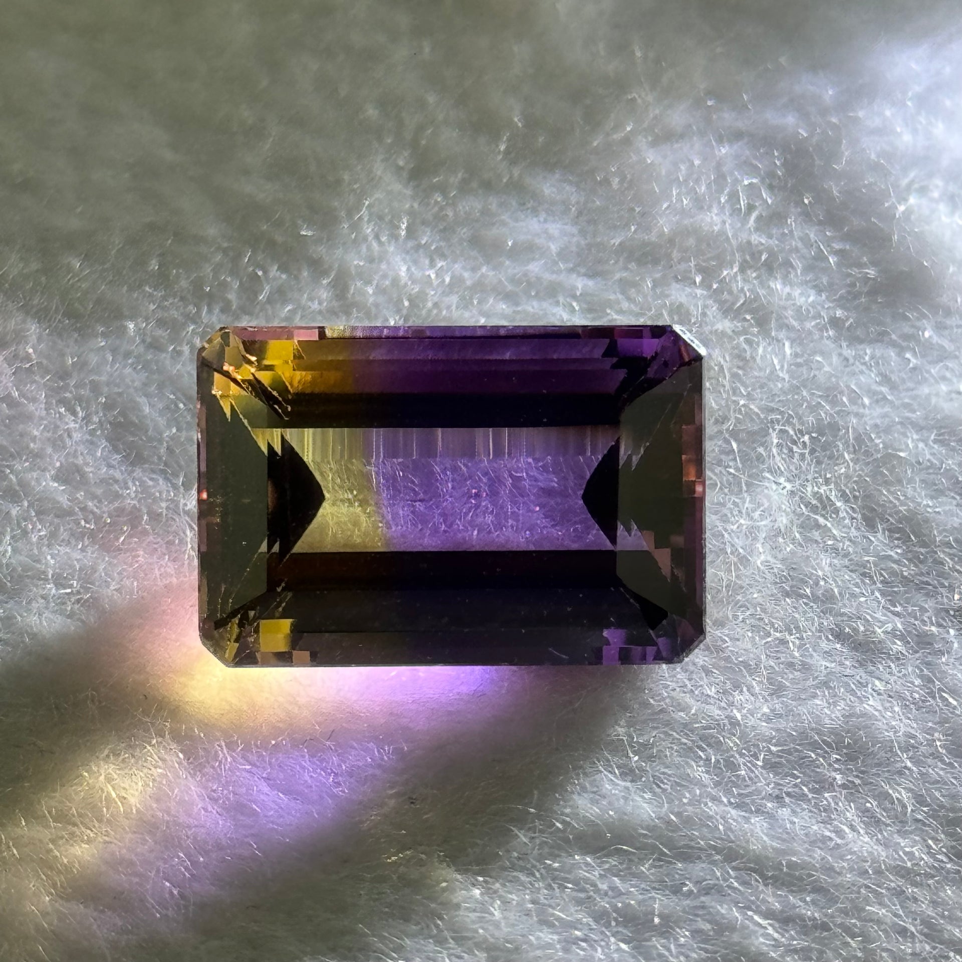 Natural Faceted Ametrine Parallelogram Shape 16.01ct 18.0 by 12.1 by 9.3mm - Huangs Jadeite and Jewelry Pte Ltd