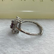 Natural Ruby in S925 Sliver Ring (Adjustable Size) 2.53g 5.8 by 4.4 by 2.8mm - Huangs Jadeite and Jewelry Pte Ltd