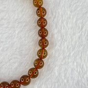 Natural Purple Amber Beads Bracelet 天然紫蜜琥珀手链 3.87g 15cm 6.4mm 28 Beads - Huangs Jadeite and Jewelry Pte Ltd