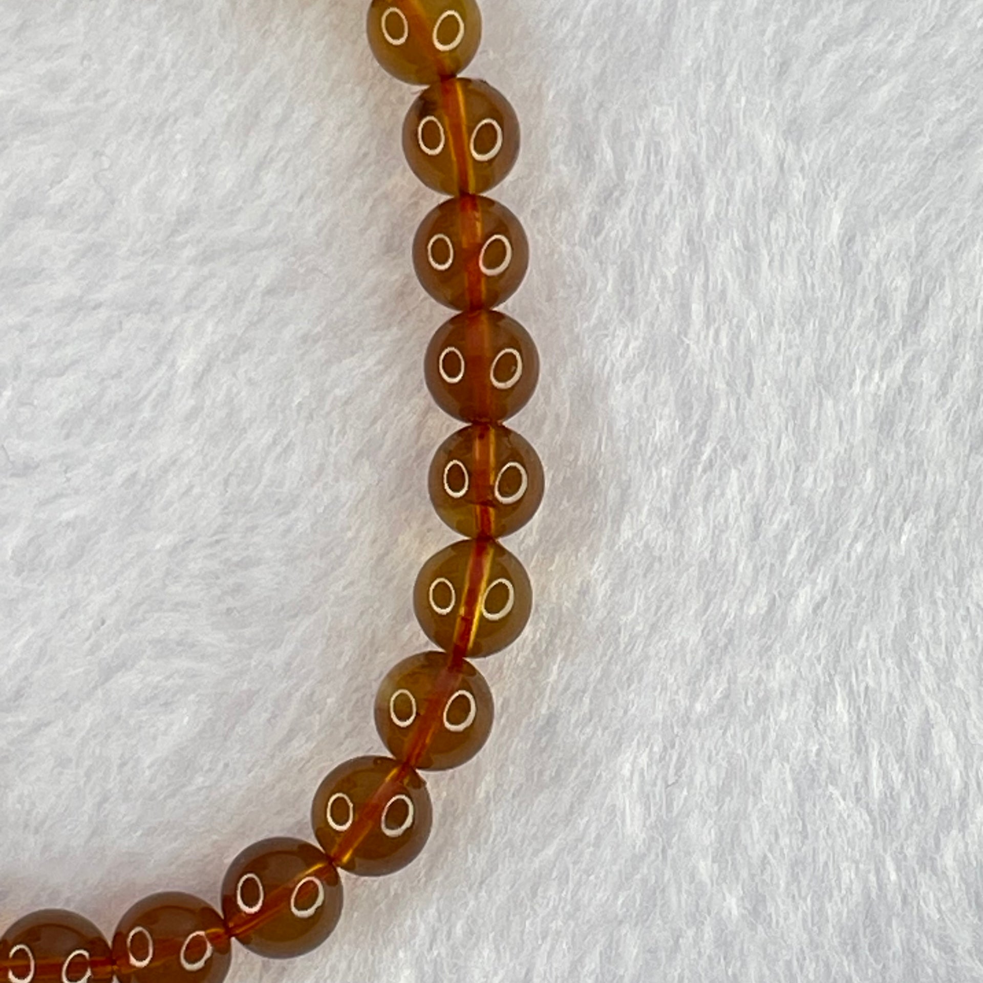 Natural Purple Amber Beads Bracelet 天然紫蜜琥珀手链 3.87g 15cm 6.4mm 28 Beads - Huangs Jadeite and Jewelry Pte Ltd