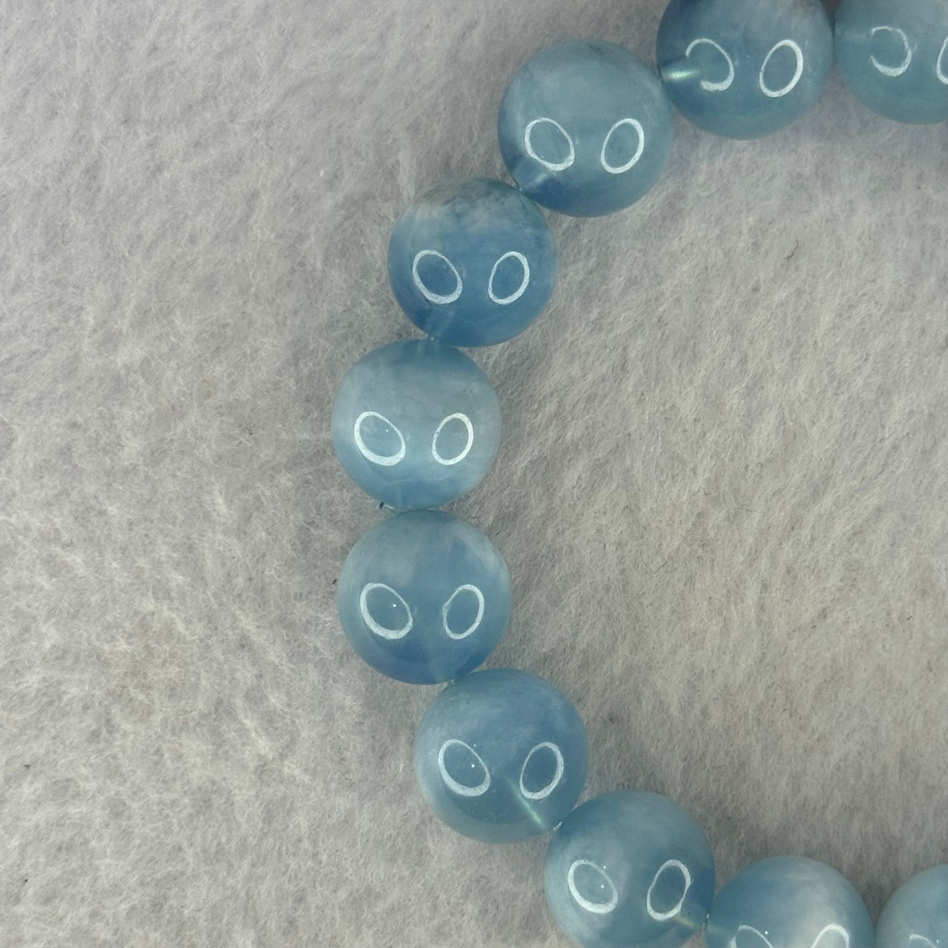 Natural Aquamarine Beads Bracelet 48.08g 18.5cm 12.8mm 17 Beads - Huangs Jadeite and Jewelry Pte Ltd