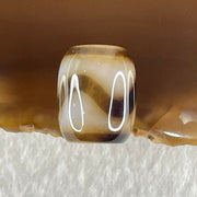 Natural Powerful Tibetan Old Oily Dark and Light Brown Agate Tiger Tooth Daluo Dzi Bead Heavenly Master (Tian Zhu) 2.84g 13.6 by 11.0mm - Huangs Jadeite and Jewelry Pte Ltd
