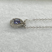 Natural Amethyst in S925 Sliver Necklace 1.85g by 5.5 by 3.6 by 2.2mm - Huangs Jadeite and Jewelry Pte Ltd