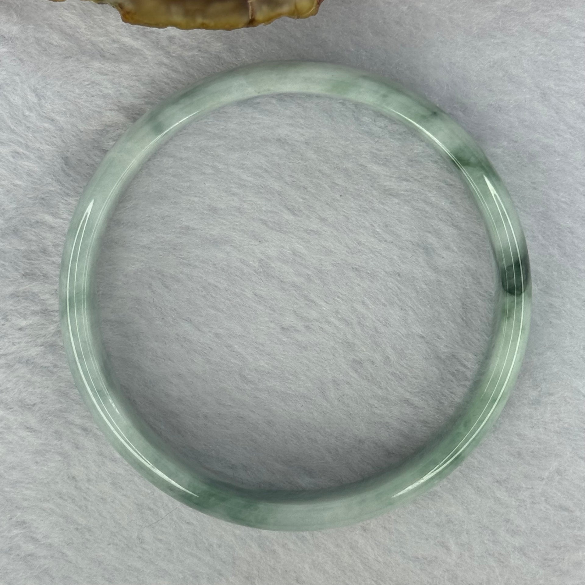 Type A Deep Green and Lavender Piao Hua Jadeite Bangle 27.61g Internal Diameter 52.4mm 12.6 by 5.5mm (Internal Line) - Huangs Jadeite and Jewelry Pte Ltd