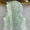 Type A Faint Green Lavender Jadeite Tua Pek Kong 他伯公 Pendant 52.68g 61.3 by 36.0 by 13.1mm - Huangs Jadeite and Jewelry Pte Ltd