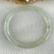 Type A Semi Icy Light Blueish Green Jadeite Oval Bangle 18.74g Internal Diameter 52.4mm 6.1 by 6.8mm (Close to Perfect) - Huangs Jadeite and Jewelry Pte Ltd
