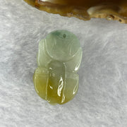 Type A Yellow with Sky Blue Jadeite Pixiu Pendent A货黄加天空蓝翡翠貔貅牌 11.92g 27.9 by 17.1 by 12.2 mm - Huangs Jadeite and Jewelry Pte Ltd