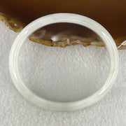 Natural Type A Faint Green Faint Lavender Jadeite Oval Bangle 37.24g Inner Diameter 56.6mm 12.7 by 6.4mm (Very Very Slight Internal Lines) - Huangs Jadeite and Jewelry Pte Ltd