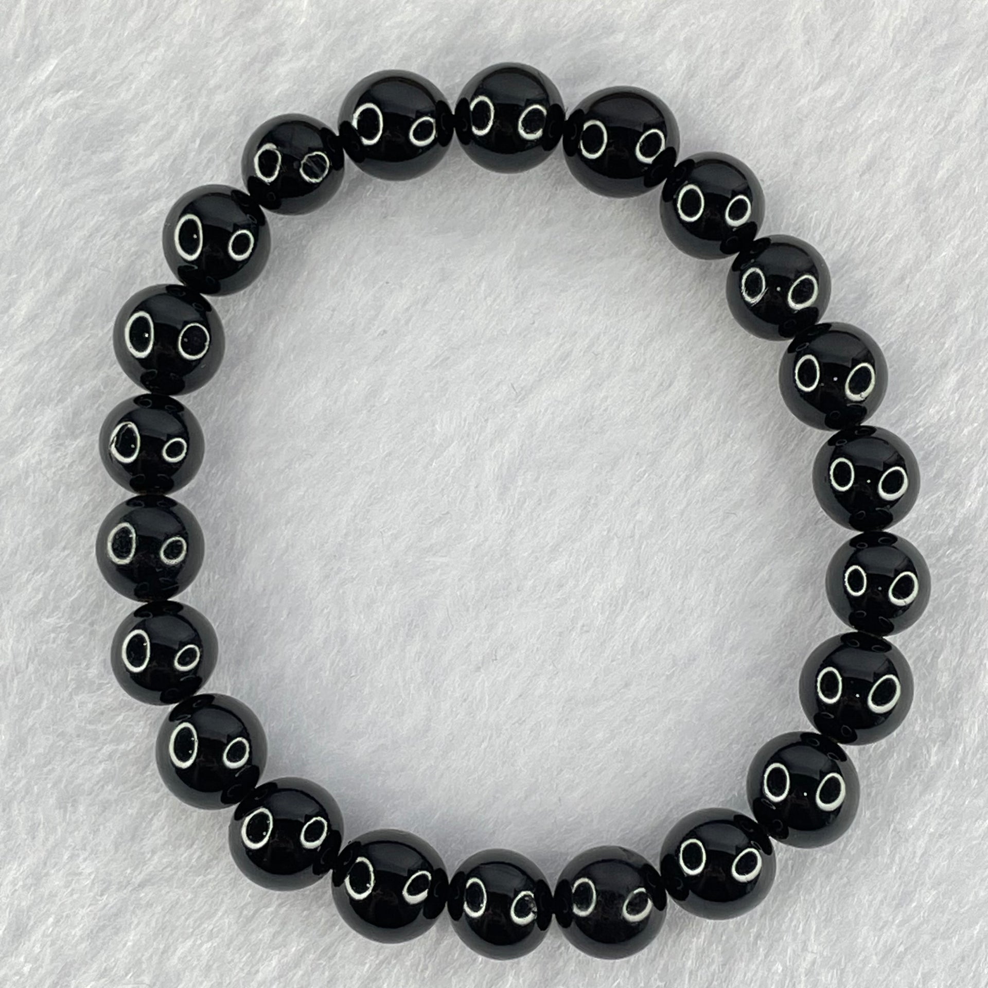 Natural Black Gold King Amber Beads Bracelet 天然黑金翁王琥珀手链 6.93g 15cm 8.5mm 22 Beads - Huangs Jadeite and Jewelry Pte Ltd