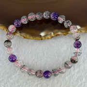 Natural Super 7 Beads Bracelet 13.23g 15.5cm 7.3mm 26 Beads - Huangs Jadeite and Jewelry Pte Ltd