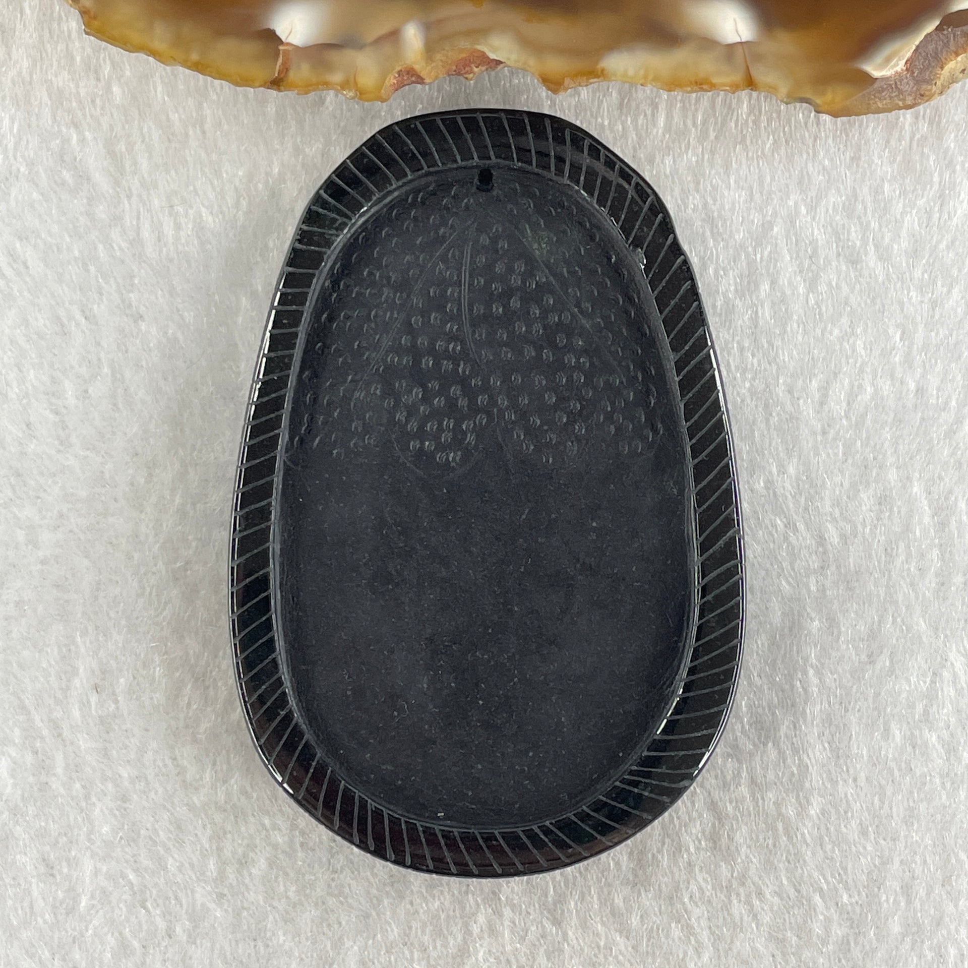 Type A Opaque to Partial Translucent Black Omphacite Jadeite Rat Pendant 25.17g 59.7 by 40.3 by 9.4mm - Huangs Jadeite and Jewelry Pte Ltd