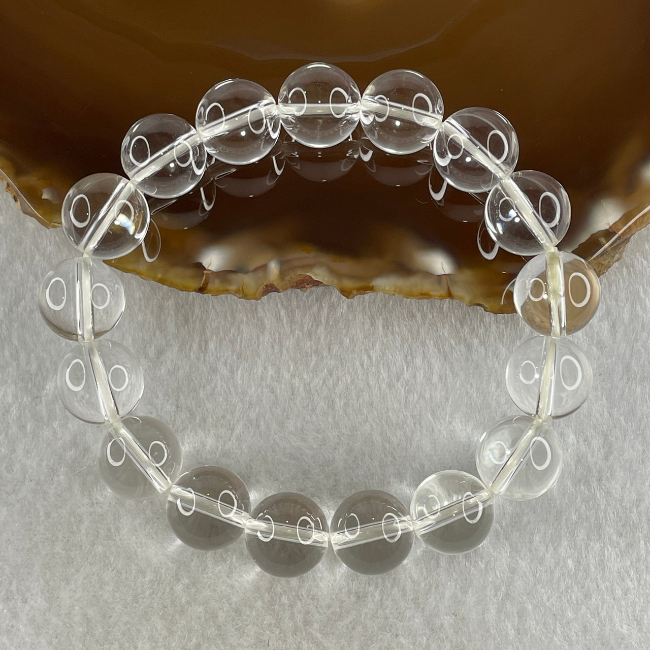 Natural Clear Quartz Beads Bracelet 40.45g 16cm 12.0mm 17 Beads - Huangs Jadeite and Jewelry Pte Ltd
