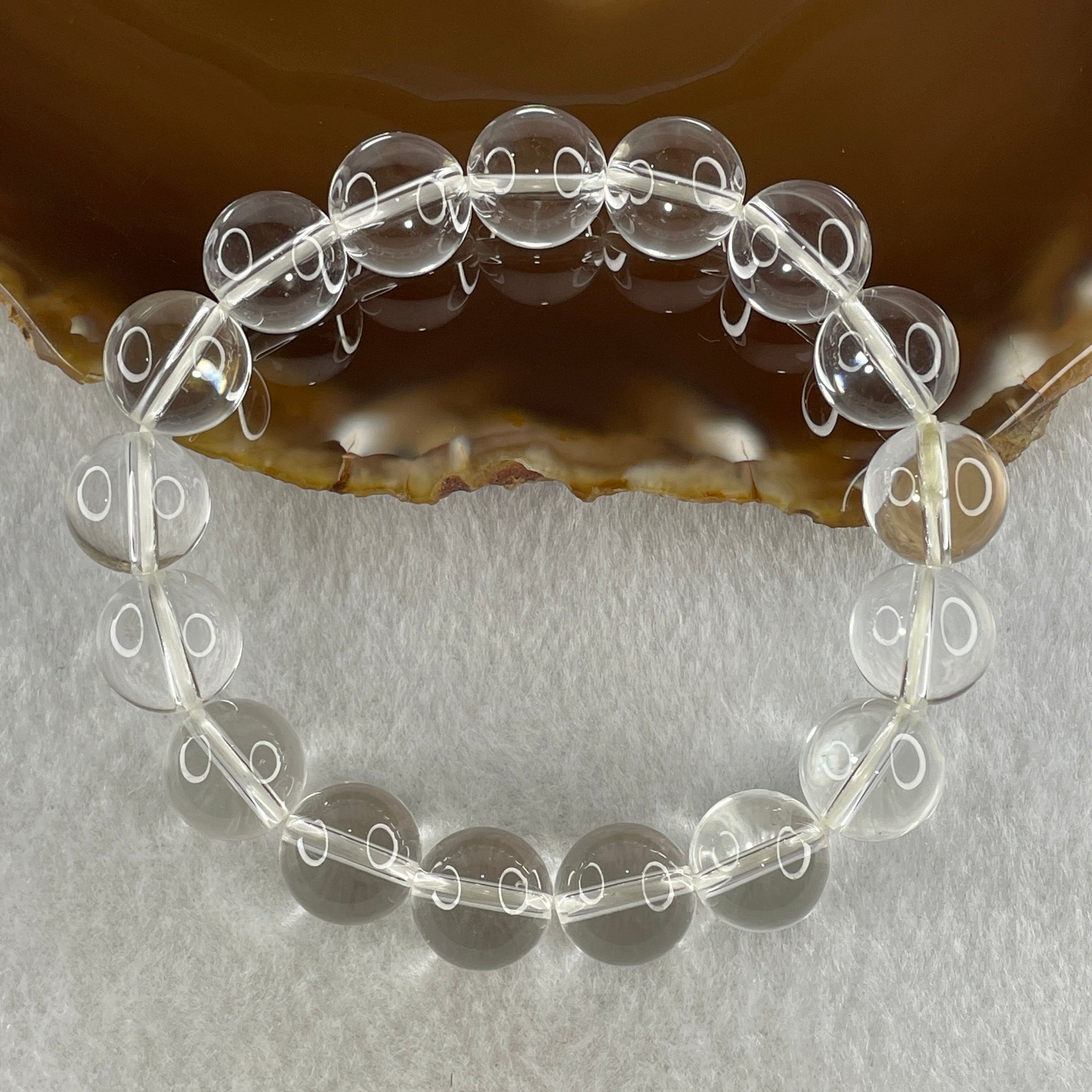 Natural Clear Quartz Beads Bracelet 40.45g 16cm 12.0mm 17 Beads - Huangs Jadeite and Jewelry Pte Ltd