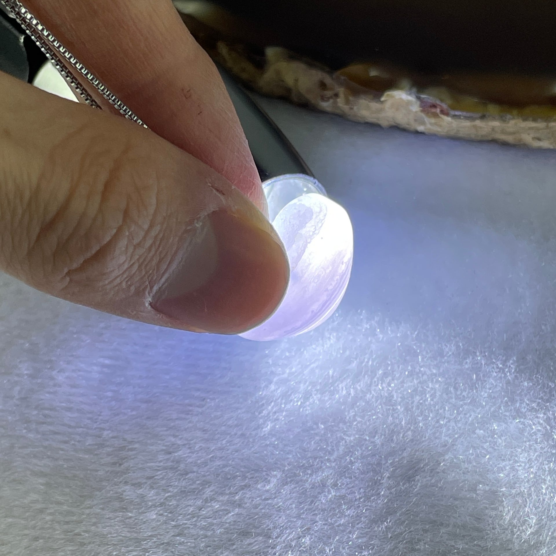 Natural Blue Lace Agate Necklace Heart Shape in S925 Sliver 5.49g 46cm 17.1 by 19.4 by 7.9mm - Huangs Jadeite and Jewelry Pte Ltd